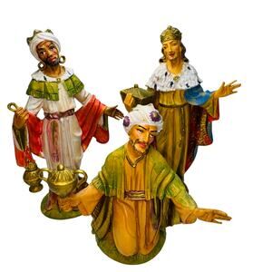 Vintage 3 Wise Men Nativity Set 7.5" Scale Italy Depose Christmas Roman